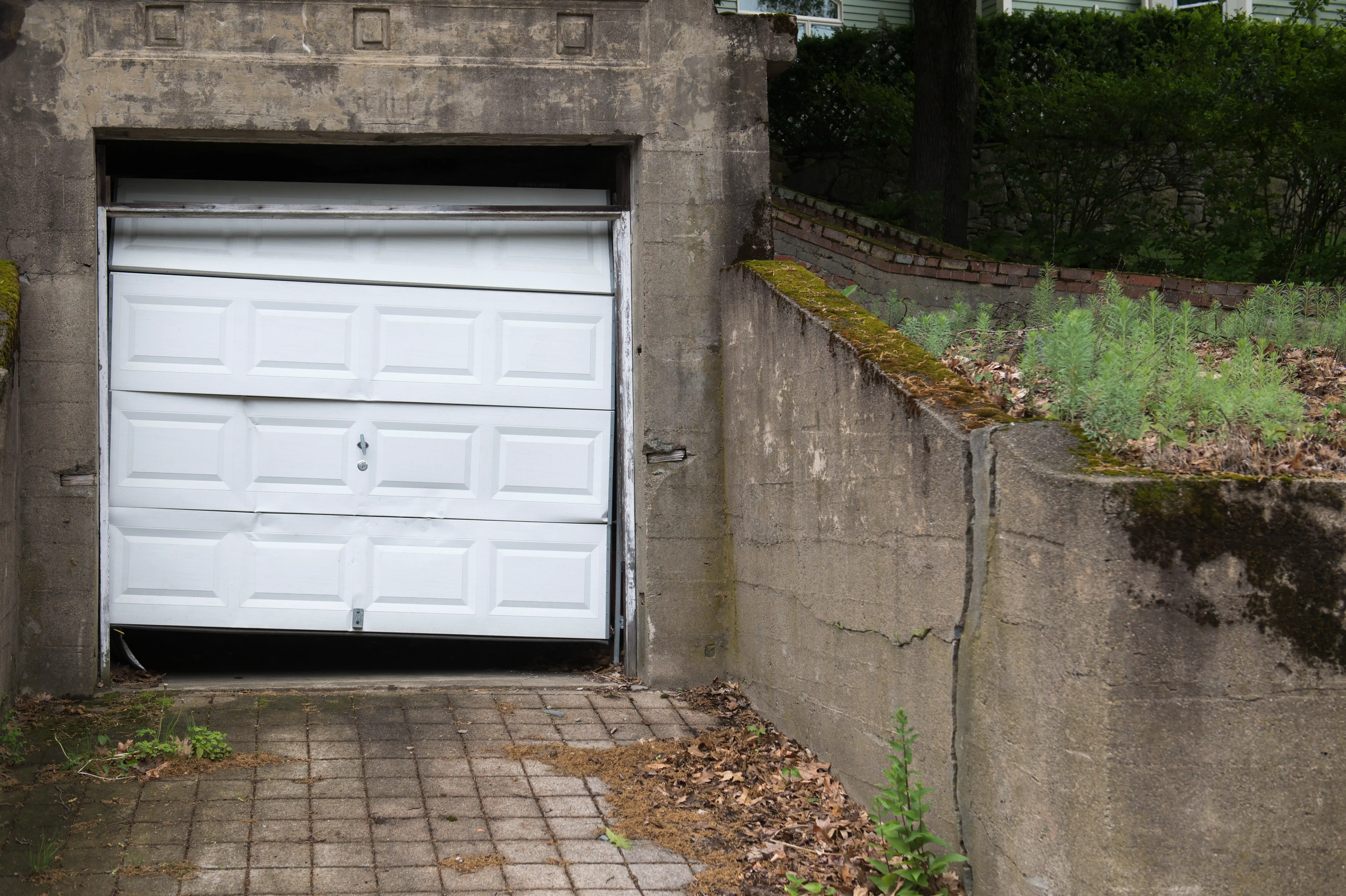 Broken garage door spring on a residential garage in Salt Lake City