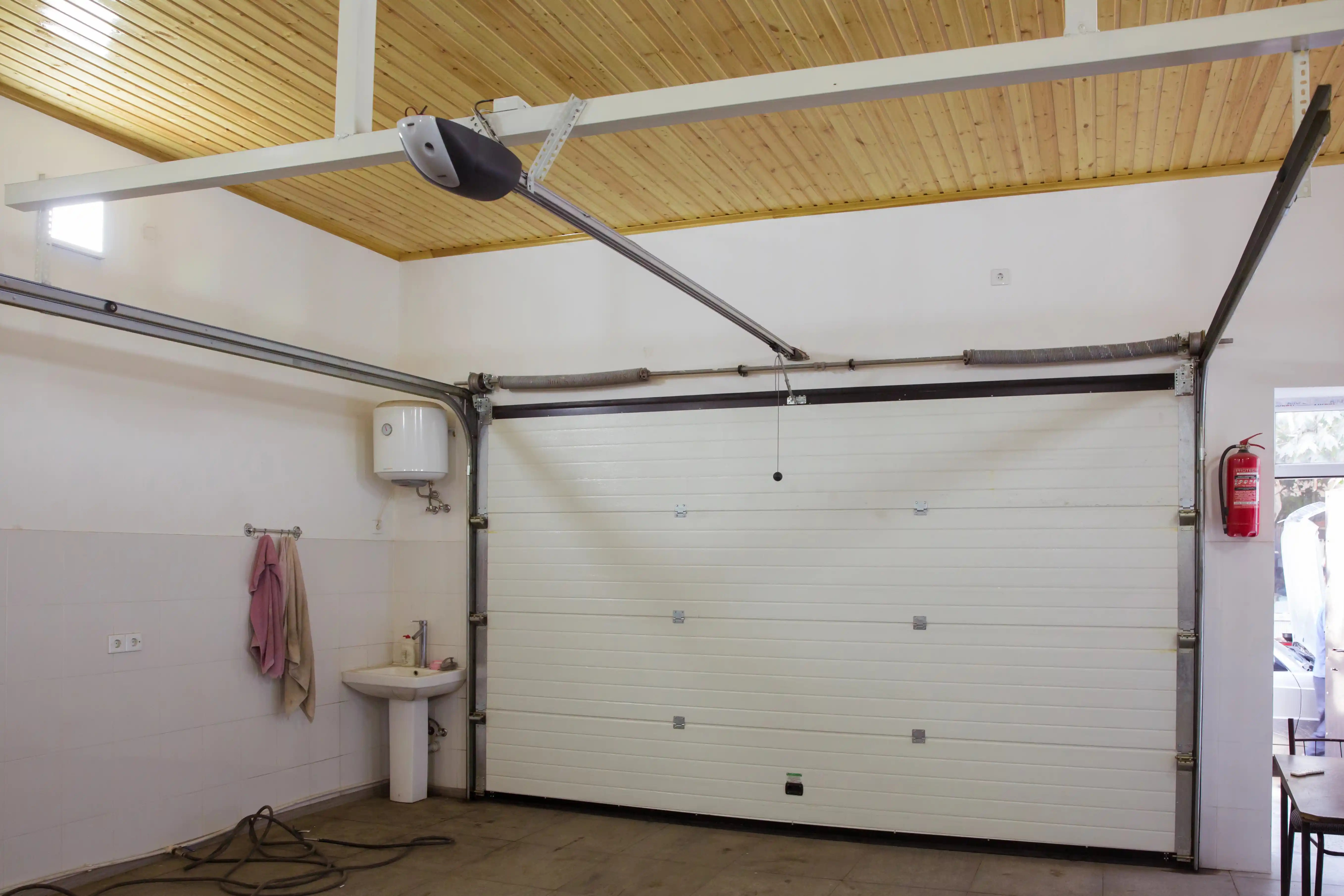 Garage door spring replacement service on a home in Salt Lake City