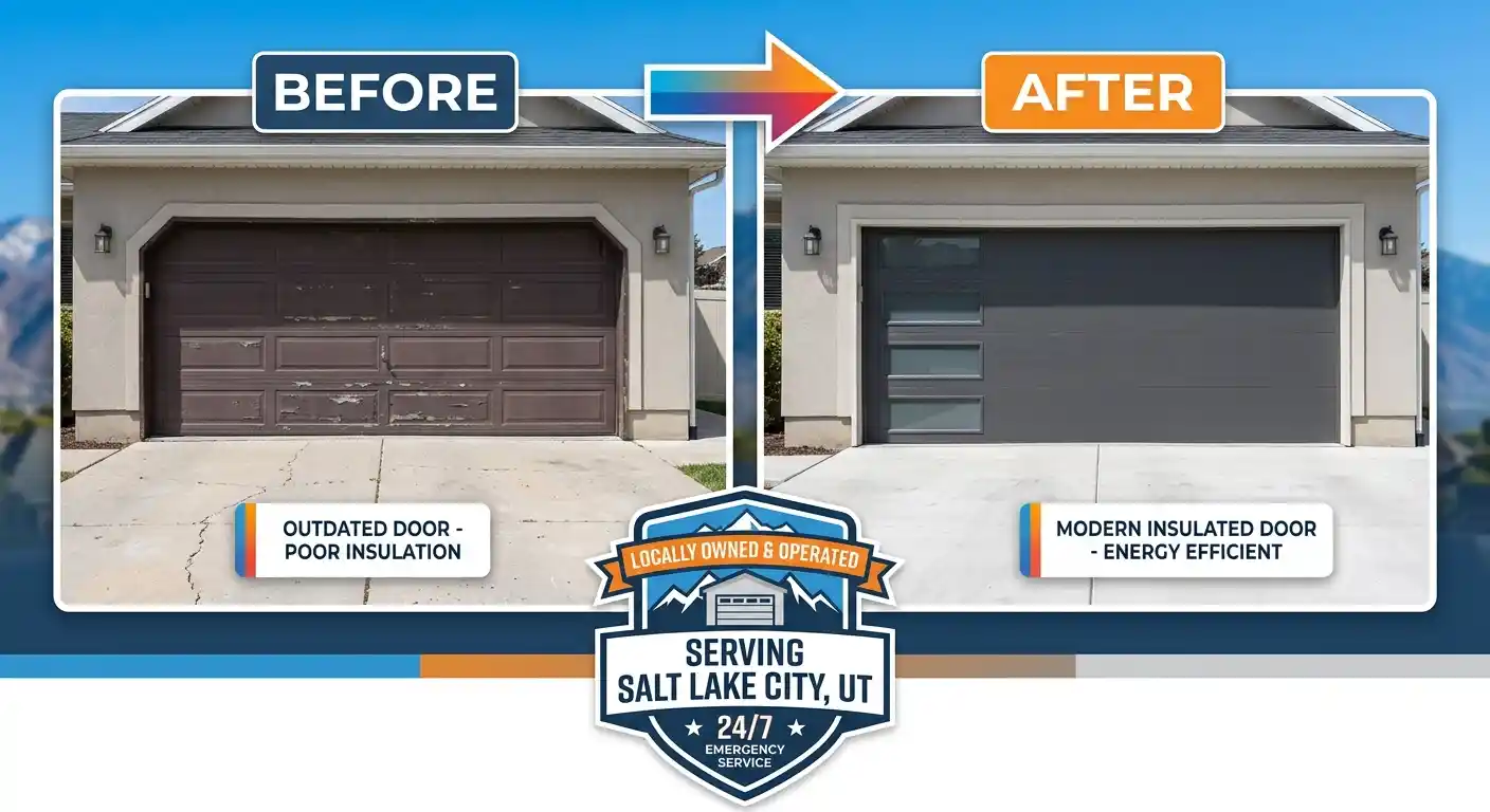 Garage door installation service being completed in Salt Lake City